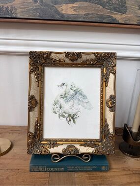 Ornate Gold Decorative Picture Frame with Swan Art